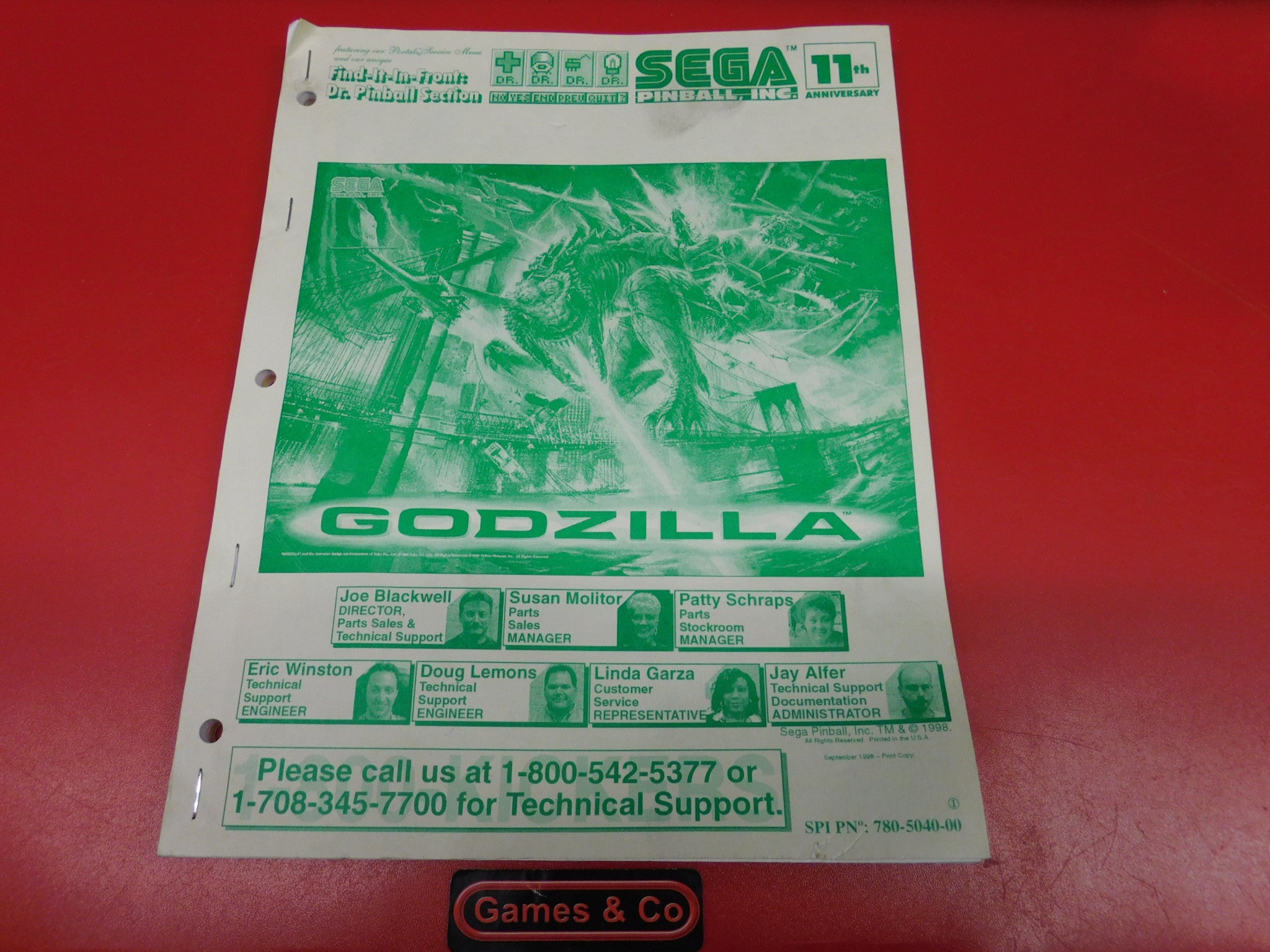 GODZILLA SEGA PINBALL MANUAL